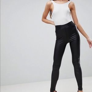 ASOS Tall Leather Look Leggings - US 10 Tall